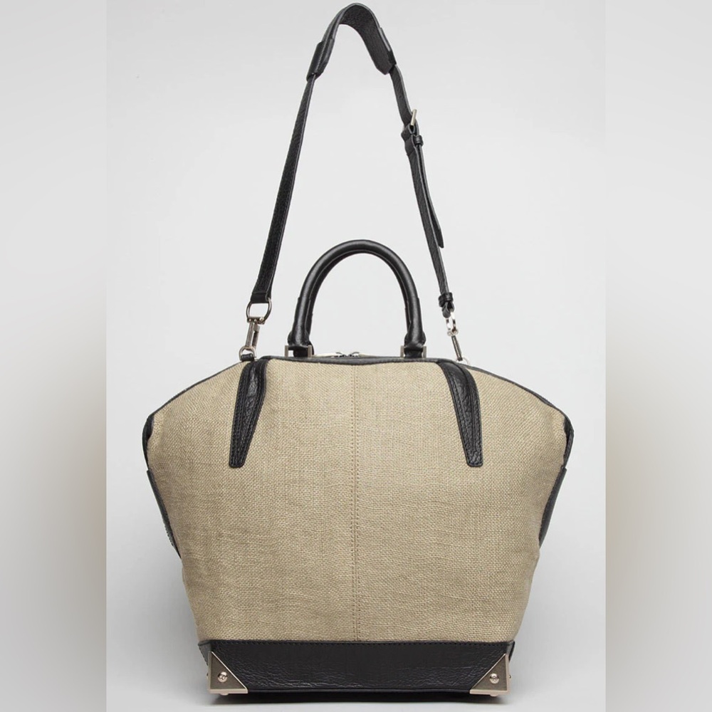 Alexander Wang Large Burlap Emile Tote w/ Black Leather Trim, Fair, PLEASE READ
